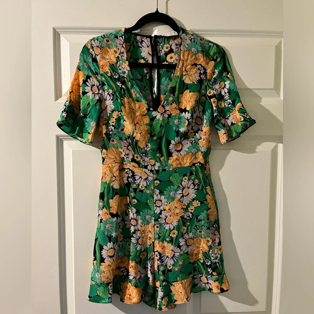 Sandro Paris Eudelin Floral‎ Print Silk Romper